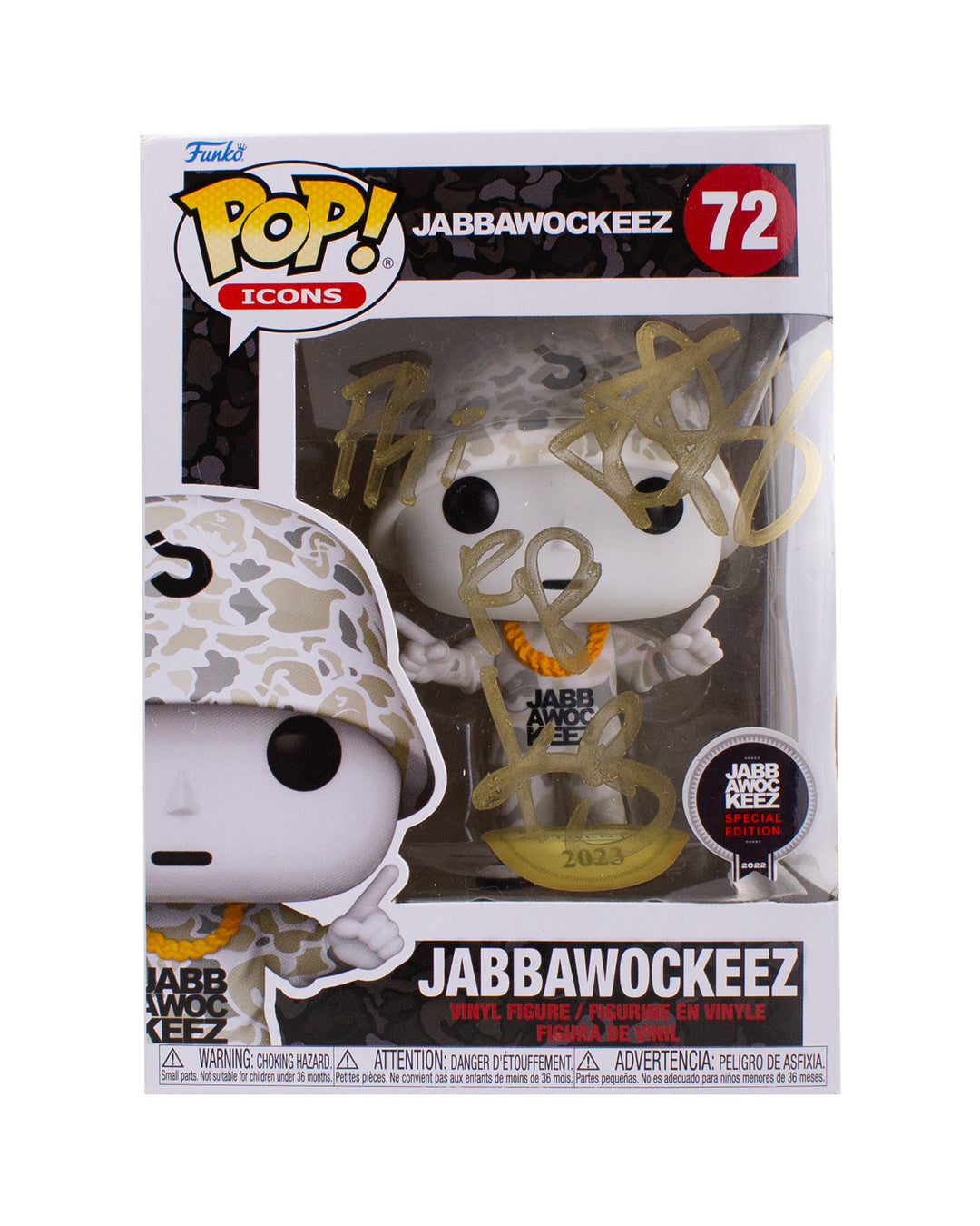 3 Stack Jabbawockeez Autographed Special Edition Funko Pop White Camo